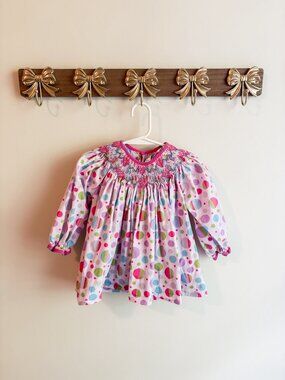 Petit Ami girls size 2T smocked polka dot top